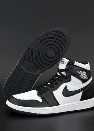 Мужские кроссовки nike air jordan 1 mid white black 44