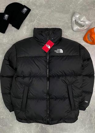 Куртка пуховик the north face 700 чорний туреччина лого вишивка до -25*с, чоловіча зимова куртка тнф