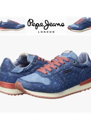 Кроссовки р. 37 pepe jeans london синие голубые джинсовые сникерсы кеды женские