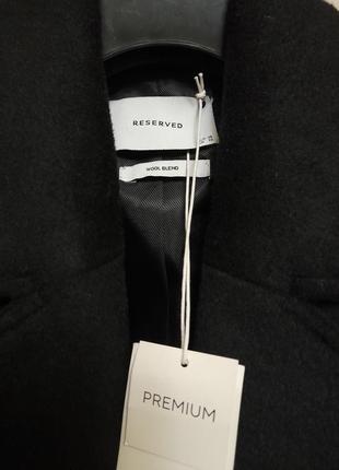 Длинное двухбортное шерстяное пальто reserved premium с шерстью3 фото