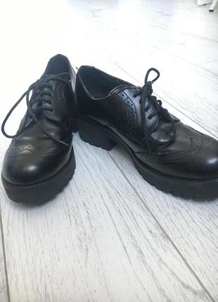 Женские черные кожаные лоферы, vox shores, кожаные туфли на шнурках2 фото