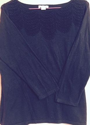 Джемпер з мереживом з тонкої вовни