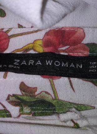 Женские белые брюки брюки брюки с цветами zara4 фото