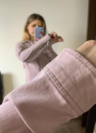 Куртка косуха котонова розмір s old navy рожева( як джинсова)3 фото