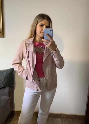 Куртка косуха коттоновая размер s old navy розовая( как джинсовая)9 фото