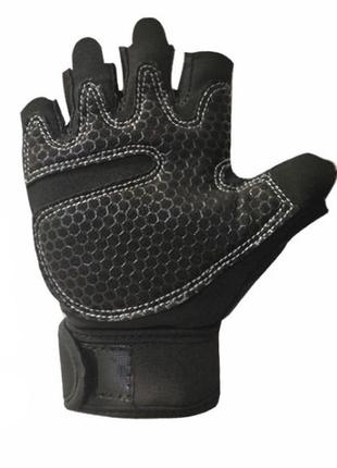 Перчатки для тренажерного зала велосипеда с напульсниками sunny mist безпалые цвет черный размер l3 фото