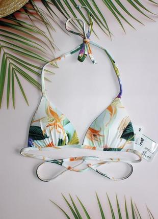 Верх купальника в цветы h&m eur 32 xxs чашка а