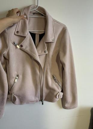 Куртка косуха коттоновая размер s old navy розовая, пудровая под замш, мягкая!9 фото