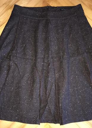 Betty jackson коричневая дизайнерская шерстяная юбка! р.-10