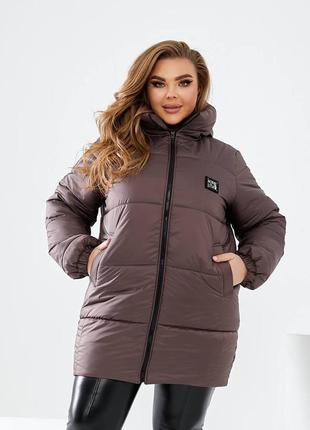 Жіноча зимова куртка батальних розмірів4 фото