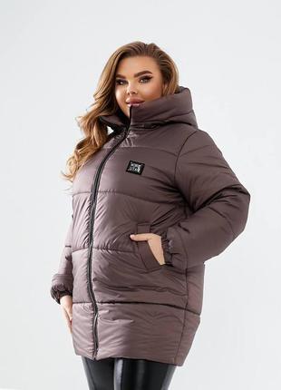 Жіноча зимова куртка батальних розмірів3 фото