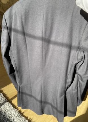 Жакет пиджак с шерстью темно-синий3 фото
