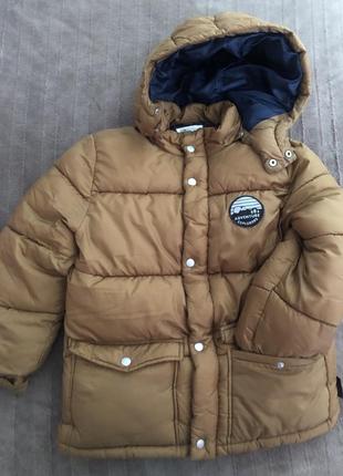 Куртка зимняя для мальчика рост- 134 цвет светло-коричневый очень теплый и легкая1 фото