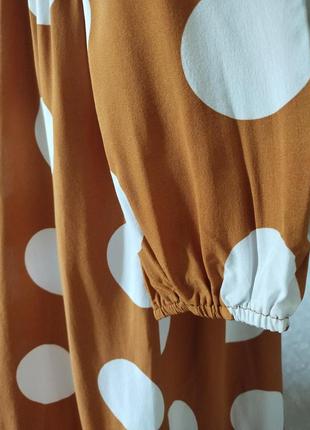 Свело-коричневое платье в крупный горох shein6 фото