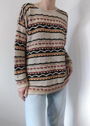 Винтажный свитер хлопок джемпер пуловер реглан лонгслив кофта винтаж3 фото