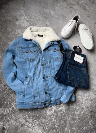 Джинсовка утепленная синяя