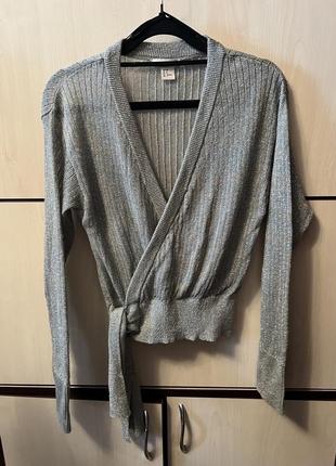 Кофточка h&m женская модная, с люрексом на запах
