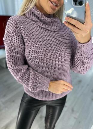 Шикарный шерстяной свитер с воротником2 фото