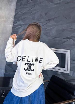 Кардиган в стиле celine удлиненный молоко черный4 фото