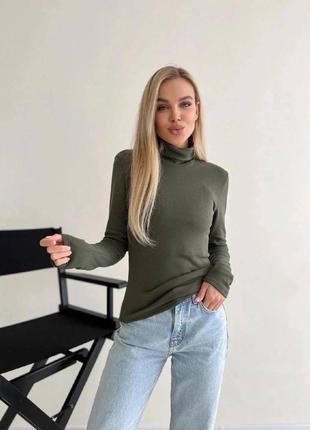 Базовый теплый гольф с начесом на флисе водолазка с горлом2 фото