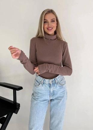 Базовый теплый гольф с начесом на флисе водолазка с горлом5 фото