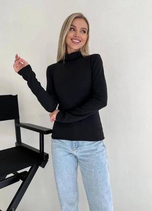 Базовый теплый гольф с начесом на флисе водолазка с горлом