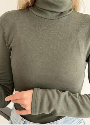 Базовый теплый гольф с начесом на флисе водолазка с горлом3 фото