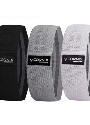 Гумки для фітнесу та спорту тканинні cornix hip band набір 3 шт xr-00495 фото