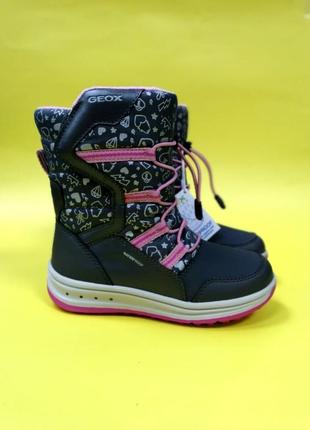 Зимові чоботи черевики дутики снігоходи geox j roby, оригінал5 фото