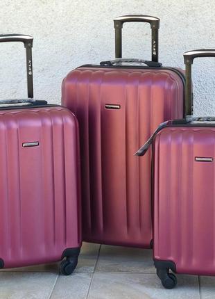 Чемодан  fly 614 польща  бордовый