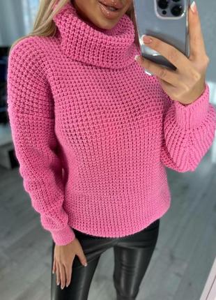 Шикарный шерстяной свитер с воротником1 фото