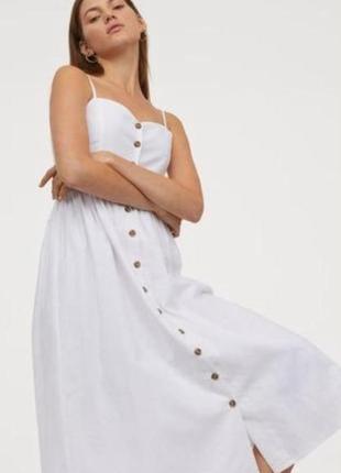 Міді сукня h&m льон бавовна2 фото