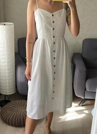 Міді сукня h&m льон бавовна6 фото