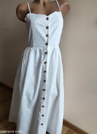 Міді сукня h&m льон бавовна8 фото