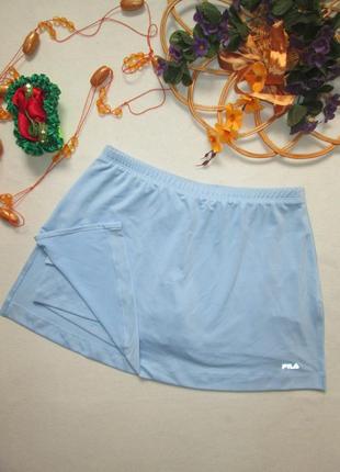 Фирменная небесно-голубая спортивная юбка-шорты fila оригинал1 фото