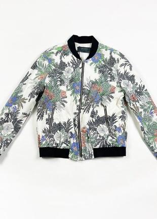 Бомбер тропического принта zara