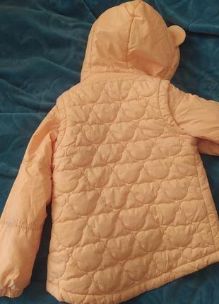 Куртка жилетка жилет с ушками персиковая 4 года4 фото