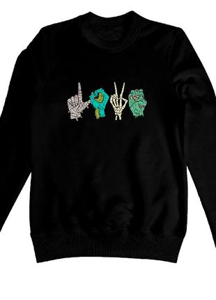 Свитшот с принтом на хэллоуин. зомби s-2xl флис/без флиса