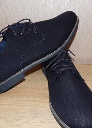 Туфли мужские defacto однотонные темно-синие2 фото