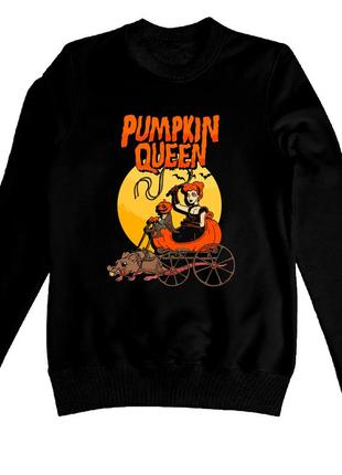 Свитшот с принтом на хэллоуин. тыквенная королева s-2xl флис/без флиса