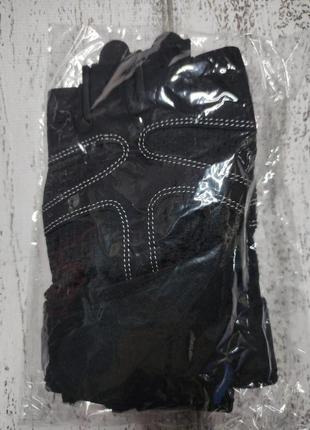 Перчатки для тренажерного зала велосипеда с напульсниками безпалые цвет черный размер l4 фото