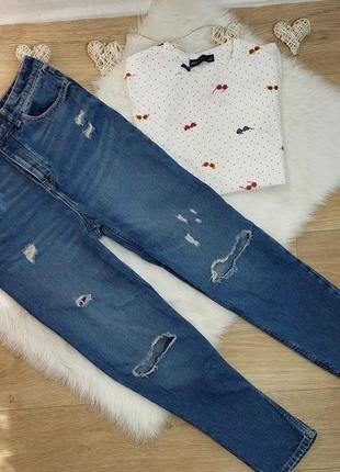 Primark стильные рваные джинсы мом, размер s1 фото