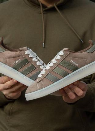 Женские кроссовки adidas campus brown khaki3 фото