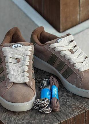 Женские кроссовки adidas campus brown khaki5 фото