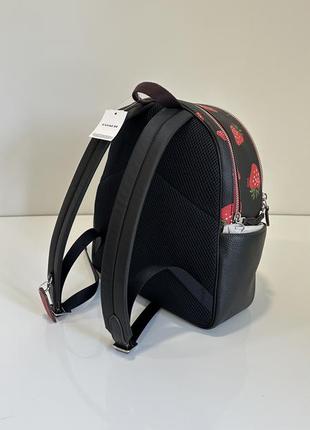 Черный кожаный рюкзак court medium backpack coach2 фото