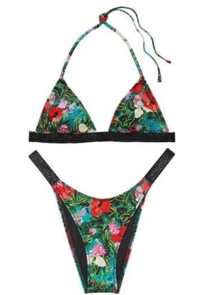 Купальник victoria's secret shine strap triangle top tropical flower1 фото