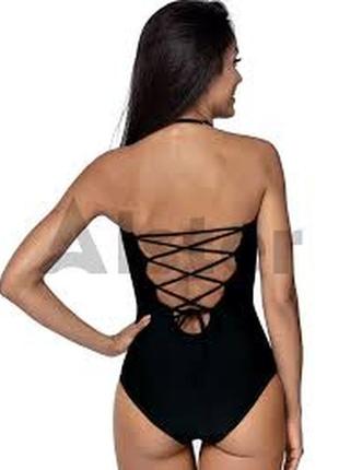 Купальник суцільний чорний з утяжкою розмір 46/12 шнурівка