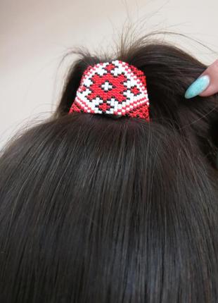 Резинка (резинка) для волос в украинском стиле. вышиванка.8 фото