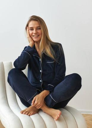 Якісна велюрова бархатна піжама/домашній костюм сорочка і штани s-l