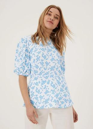 Красивая блуза в цветочный принт батал от marks&spencer